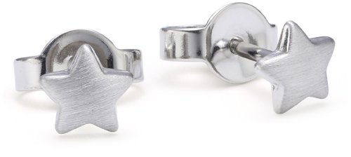 Xaana Kinder-Ohrstecker Sterne matt rhodiniert 925 Sterling Silber AMZ0077 von Xaana