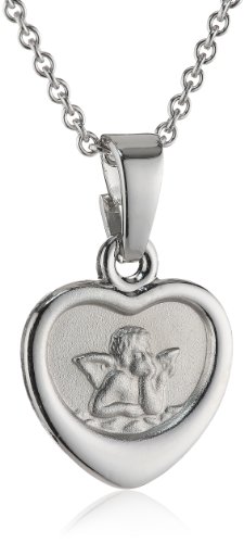XAANA Mädchen-Anhänger Schutzengel in Herz 10 mm inkl. Kette 36/38 cm aus 925er Sterlingsilber AMZ0162 von Xaana
