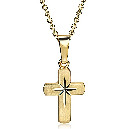 Xaana Kinderkreuz 333er Gold incl. vergoldeter Silberkette 36-38cm AMZ0481 von Xaana