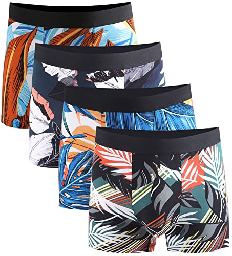 Xaanelr Boxershorts Herren Unterhosen Männer Bambus Viskose Unterwäsche Men Retroshorts 4er/8er Pack S-3XL (as3, Alpha, s, Regular, Regular, A022-4er Set Mehrfarbig) von Xaanelr