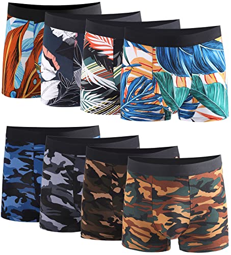 Xaanelr Boxershorts Herren Unterhosen Männer Bambus Viskose Unterwäsche Men Retroshorts 4er/8er Pack S-3XL (as3, Alpha, x_l, Regular, Regular, A011-8er Set Mehrfarbig) von Xaanelr