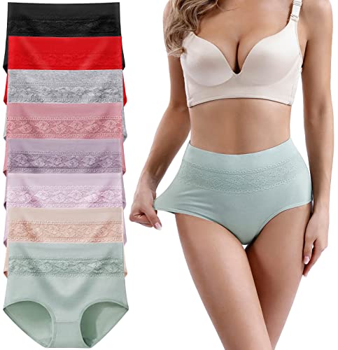 Xaanelr Damen Unterhosen Hipsters Stretch Baumwolle Hohe Taille Slips Weich Unterwäsche für Frauen Mehrpack (as3, Alpha, 3X_l, Regular, Regular, Mehrfach - A01-8er Pack) von Xaanelr