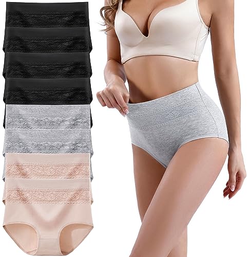 Xaanelr Damen Unterhosen Hipsters Stretch Baumwolle Hohe Taille Slips Weich Unterwäsche für Frauen Mehrpack (as3, Alpha, 3X_l, Regular, Regular, Mehrfach - A01-8er Pack 02) von Xaanelr