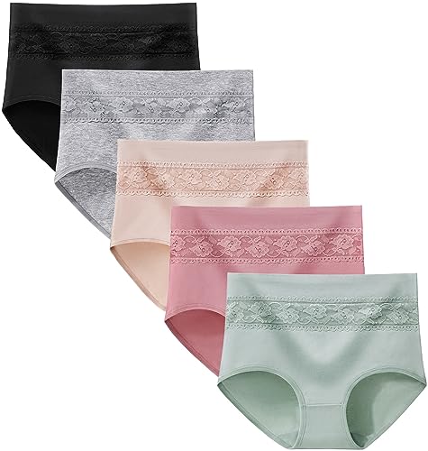 Xaanelr Damen Unterhosen Hipsters Stretch Baumwolle Hohe Taille Slips Weich Unterwäsche für Frauen Mehrpack (as3, Alpha, 3X_l, Regular, Regular, Mehrfach - A04-5er Pack) von Xaanelr