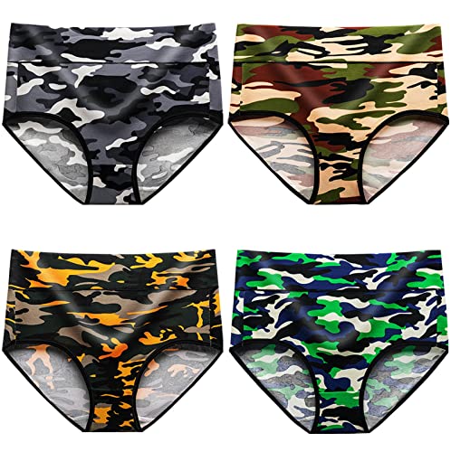 Xaanelr Damen Unterhosen Hipsters Stretch Baumwolle Hohe Taille Slips Weich Unterwäsche für Frauen Mehrpack (as3, Alpha, m, Regular, Regular, Mehrfach - C02-4er Pack) von Xaanelr