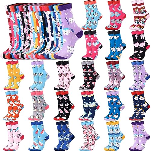 Xaatren 24 Paar Zahnarztsocken, niedlich, lustig, Zahnarzt-Assistent, Wintergeschenke, Zahnmuster, Crew, Neuheit, Zahnarzt, Hygiene-Geschenke für Frauen, Krankenschwestern, Größen 39 bis 47, Xaatren 24 Paar Zahnarztsocken, niedlich, lustig, Zahnarzt-Assistent, Wintergeschenke, Zahnmuster, Crew, Neuheit, Zahnarzt, Hygiene-Geschenke für Frauen, Krankenschwestern, Größen 39 bis 47, von Xaatren