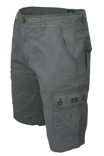 Xact Herren Baumwoll-Twill-Cargoshorts (Asphalt) 32 von Xact