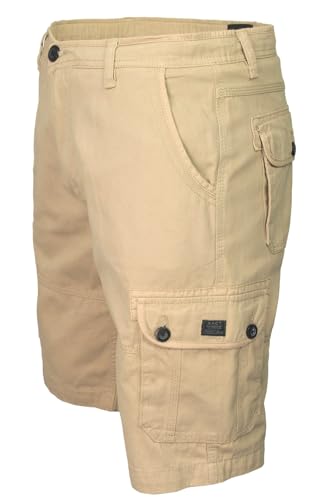 Xact Herren Baumwoll-Twill-Cargoshorts (Stone) 42 von Xact