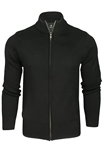 Xact Herren-Cardigan-Pullover mit durchgehendem Reißverschluss und hohem Baumwollanteil (Black) S von Xact