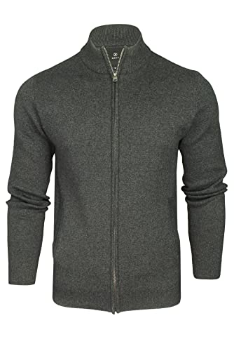 Xact Herren-Cardigan-Pullover mit durchgehendem Reißverschluss und hohem Baumwollanteil (Dark Grey Marl) L von Xact