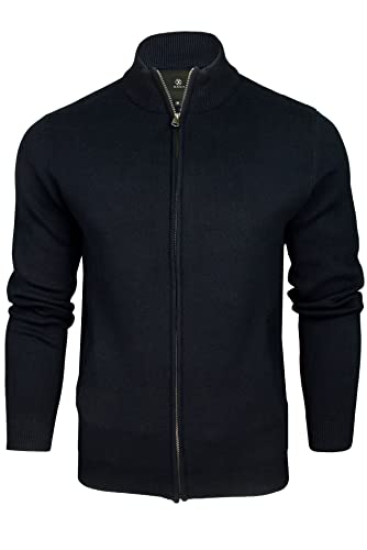 Xact Herren-Cardigan-Pullover mit durchgehendem Reißverschluss und hohem Baumwollanteil (Navy) S von Xact