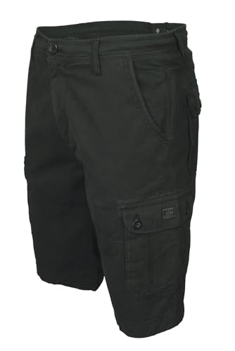 Xact Herren Baumwoll-Twill-Cargoshorts (Black) 34 von Xact