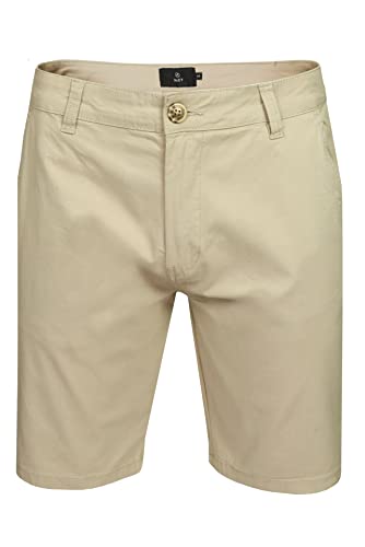 Xact Herren-Chinoshorts aus Baumwollstretch – Normale Passform (Stone) 38 von Xact