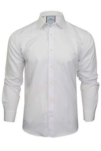 Xact Herren Freizeithemden 'Herringbone' Herringbone Polokragen Langarm (Herringbone White) L von Xact