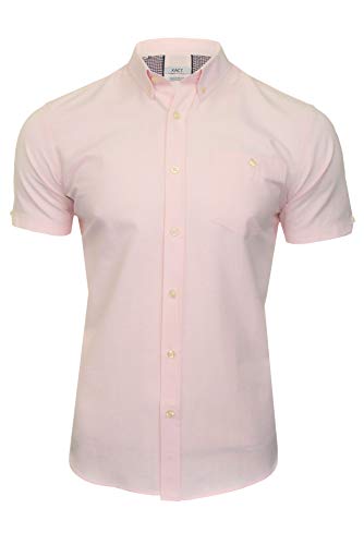 Xact Herren Freizeithemden 'Oxford' Unifarben Polokragen Kurzarm (Soft Pink) S von Xact