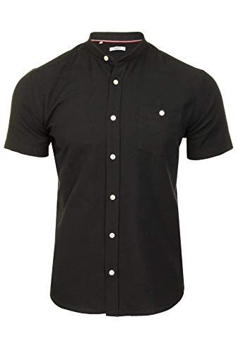 Xact Herren Freizeithemden Unifarben Polokragen Kurzarm (Black) M von Xact