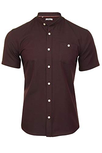 Xact Herren Freizeithemden Unifarben Polokragen Kurzarm (Dark Burgundy) L von Xact