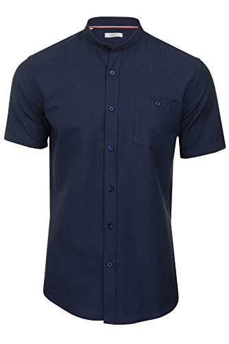 Xact Herren Freizeithemden Unifarben Polokragen Kurzarm (Dark Navy) L von Xact