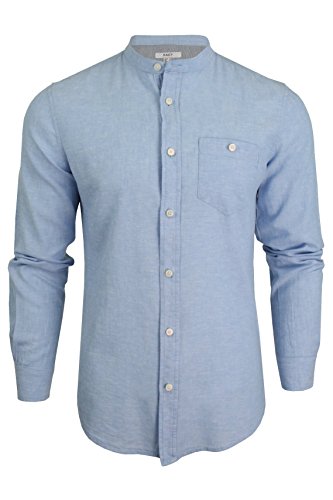 Xact Herren Freizeithemden Unifarben Polokragen Langarm (Blue) XXXL von Xact