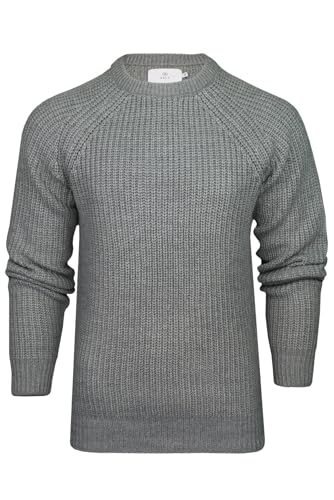 Xact Herren Grobstrickpullover im Fischer-Rippmuster, Raglanärmel (Mid Grey Marl) L von Xact