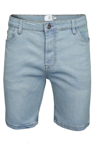 Xact Herren Jeansshorts/Jeans-Shorts aus Stretch-Denim, Regular Fit, 5-Pocket-Style, Indigo-Waschung, Sommer Look (Light Blue Wash) 34 von Xact