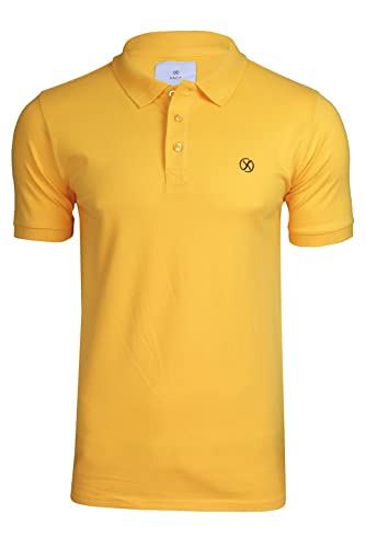 Xact Herren Klassisches Polo-Shirt mit 3 Knöpfen aus Baumwoll-Piqué, kurzen Ärmeln (Artisans Gold) M von Xact