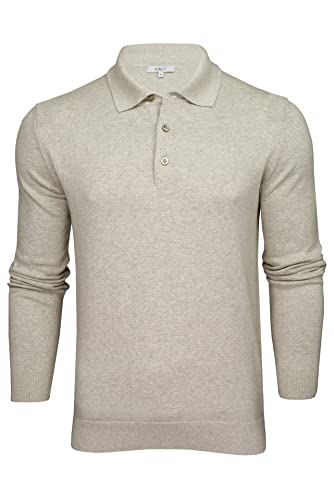 Xact Herren Langarm-Polo-Shirt aus Baumwollstrick (Light Grey Marl) L von Xact