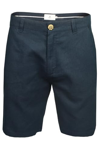 Xact Herren Leinen 23cm Tailored Chino Shorts, Regular Fit (Sky Captain Navy (Linen)) 42 von Xact