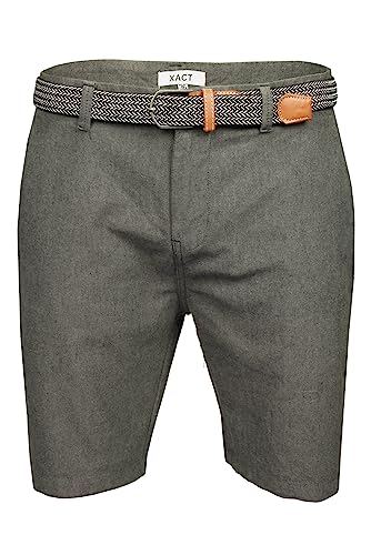 Xact Herren Oxford Chino Shorts mit Gürtel (Oxford Charcoal) 34 von Xact