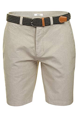 Xact Herren Oxford Chino Shorts mit Gürtel (Oxford Stone) 38 von Xact