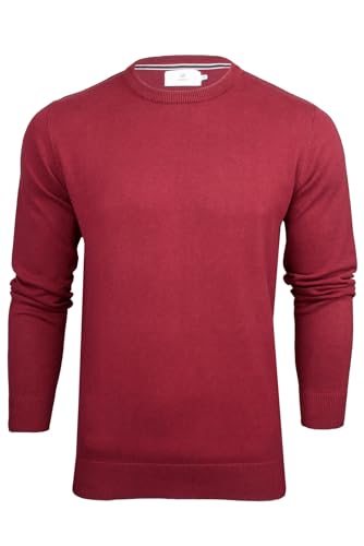 Xact Herren Pullover aus Baumwolle mit Rundhalsausschnitt (Burgundy) XXL von Xact