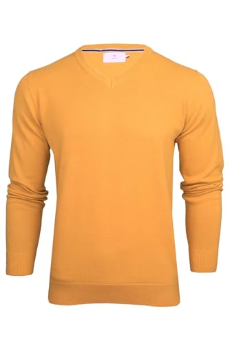 Xact Herren Pullover aus Baumwolle mit V-Ausschnitt (Mustard) M von Xact