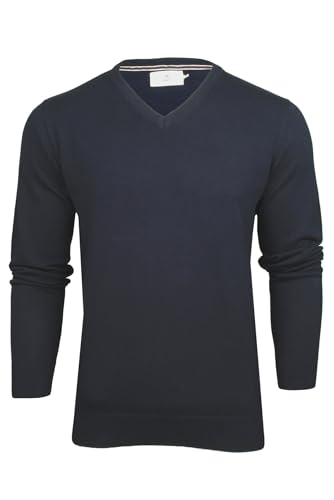 Xact Herren Pullover aus Baumwolle mit V-Ausschnitt (Navy) XXL von Xact