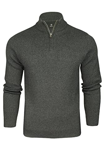 Xact Herren-Pullover mit 1/4 Reißverschluss und hohem Baumwollanteil (Dark Grey Marl) XXL von Xact