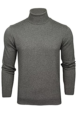 Xact Herren Rollkragenpullover aus Baumwolle, Langarm Rollkragenpulli, Smartes Klassisches Design, Weich Bequem, Ideal für Herbst und Winter (Dark Grey Marl) XL von Xact