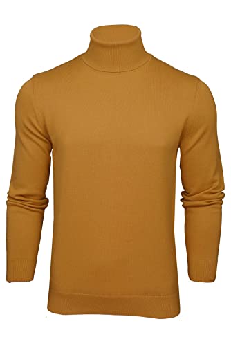 Xact Herren Rollkragenpullover aus Baumwolle, Langarm Rollkragenpulli, Smartes Klassisches Design, Weich Bequem, Ideal für Herbst und Winter (Mustard) XXL von Xact
