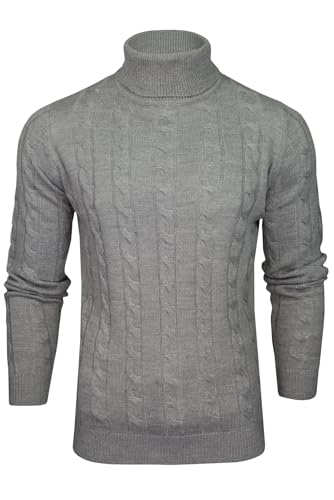 Xact Herren Rollkragenpullover mit Zopfmuster (Mid Grey Marl) XL von Xact