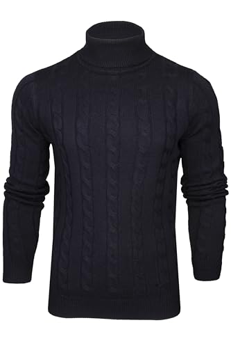 Xact Herren Rollkragenpullover mit Zopfmuster (Navy) XL von Xact