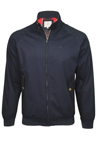 Xact Herren Übergangsjacke aus Baumwolle im klassischen Harrington-Stil mit Karofutter (Navy) XL von Xact