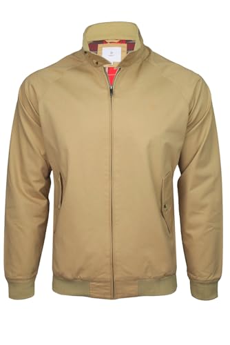 Xact Herren Übergangsjacke aus Baumwolle im klassischen Harrington-Stil mit Karofutter (Stone) XXL von Xact