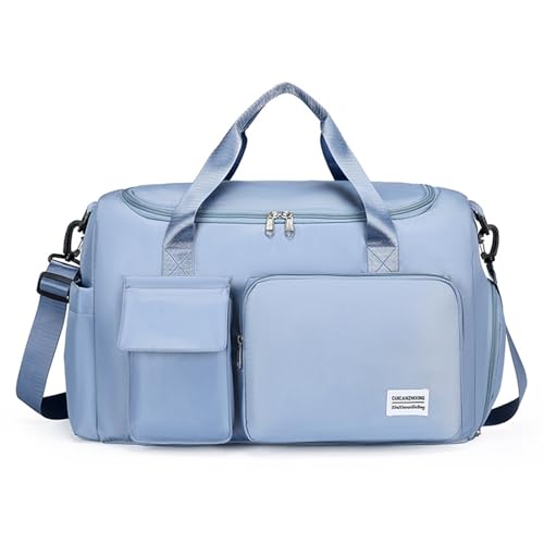 Xafrstyu Reisetasche Gepäcktasche, Faltbare Reisetasche Sporttasche, 28L Gepäcktasche Große, Handtasche, Wasserdicht, Sauna, Gym, Shopping, Bag, für Herren Damen (Blau) von Xafrstyu