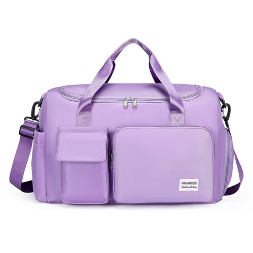 Xafrstyu Reisetasche Gepäcktasche, Faltbare Reisetasche Sporttasche, 28L Gepäcktasche Große, Handtasche, Wasserdicht, Sauna, Gym, Shopping, Bag, für Herren Damen (Hellviolett) von Xafrstyu