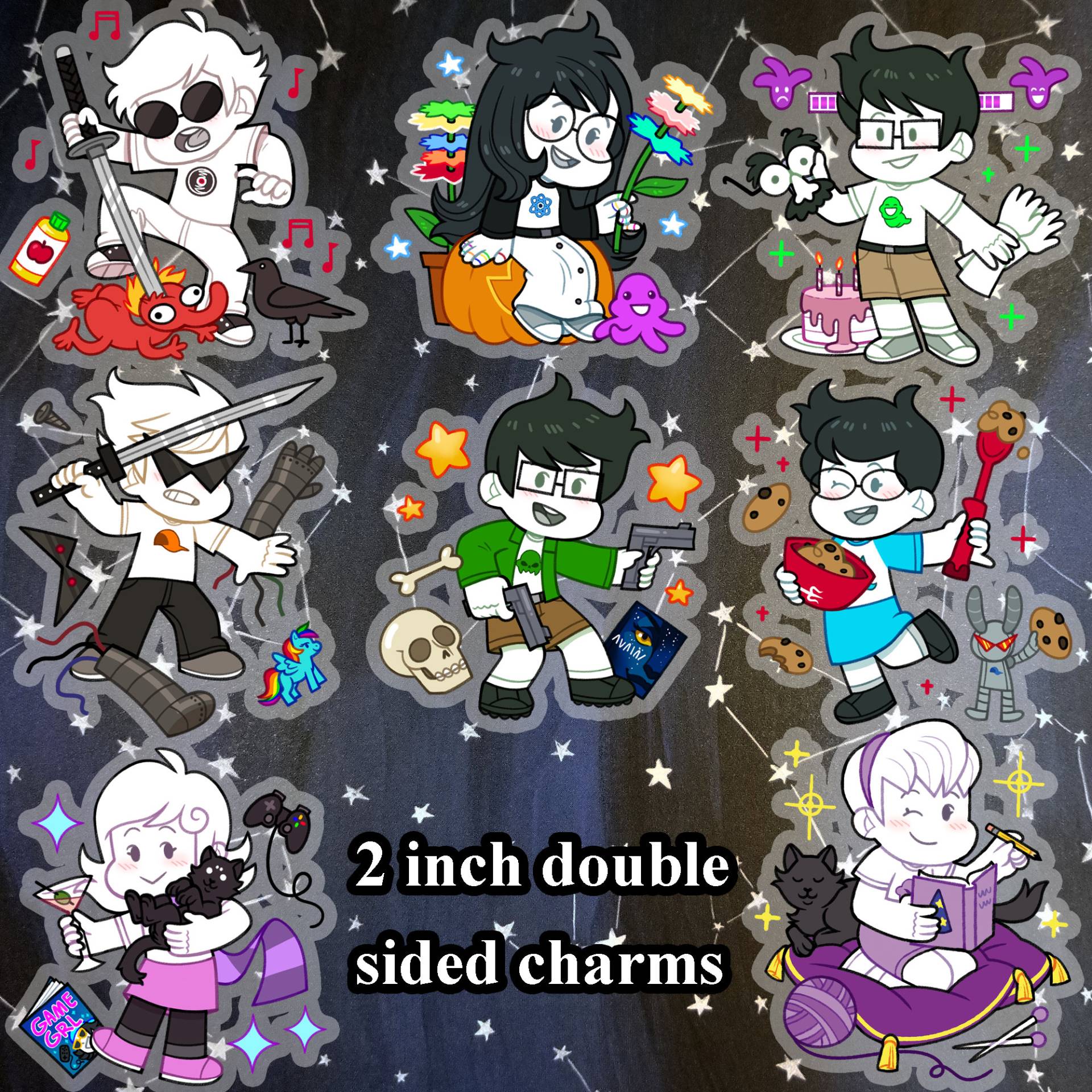 Homestuck - Beta Und Alpha Kids 5, 1 cm Doppelseitige Charms Homestuck - Beta Und Alpha Kids 5, 1 cm Doppelseitige Charms von Xagave
