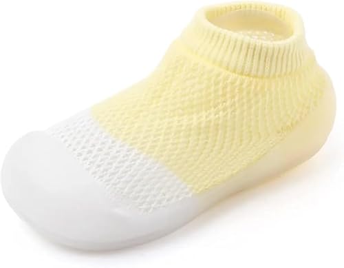 Xalveria MiniMini's - Barfußschuhe für Babys & Kleinkinder – rutschfeste Sohle, Atmungsaktiv, Ideal für Drinnen & Draußen (0-4 Jahre) (18/19 | 6-12 Mon,Gelb) von Xalveria