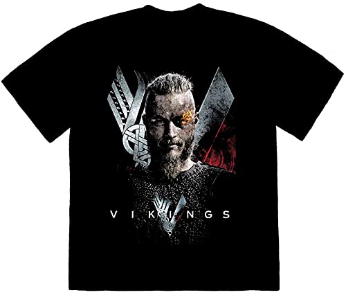 Exceed Men's Fashion T-Shirt Vikings Ragnar Lothbrok Funny Short Sleeve T-Shirt Casual Summer Dress Printed Top Schwarz XXL von Xamic