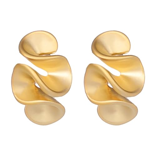 1 Paar Anspruchsvolle Ohrringe Ohrschmuck Rüschenschstene Ohrring Delicate Ohren Anheitige Kupferstruktur Für Modische Liebhaber Modische Kupferohrringe von Xanorrg