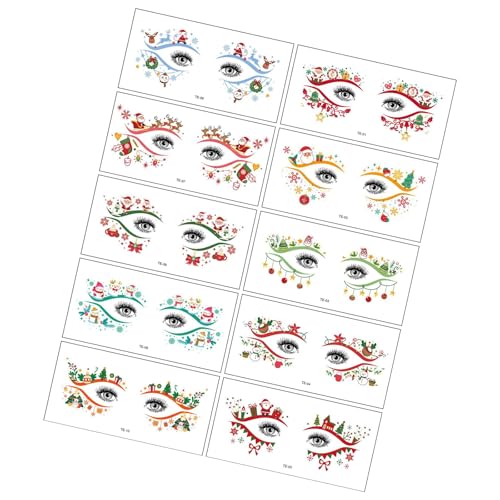 Xanorrg 10pcs Weihnachtsgesicht Tatoos Abziehbilder Für Partys Und Versammlungen wasserdichte Schweißsichere Augenaufkleber Für Alle Weihnachten Gesicht Xanorrg 10pcs Weihnachtsgesicht Tatoos Abziehbilder Für Partys Und Versammlungen wasserdichte Schweißsichere Augenaufkleber Für Alle Weihnachten Gesicht von Xanorrg