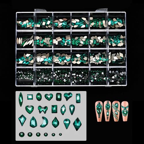 24 Gitter Flatback Nails Art Rhinestones Nails Art Charm Craft Glass Für Frauen von Xanorrg
