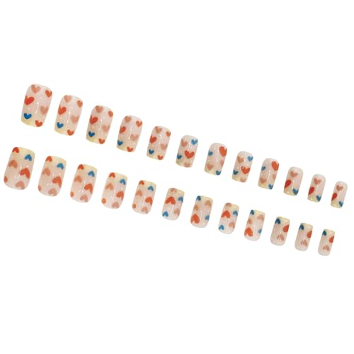 24pcs Press Auf Nails Square Trients Französischen Gefälschten Designs Falsche Künstliche Geschenke Für Frauen Mädchen Kleben Falschen Nagel von Xanorrg