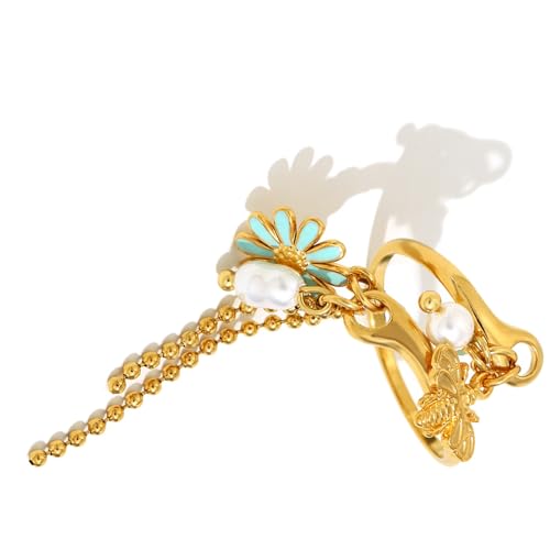 Dynamische Fringe Open Bandringe Robuster Edelstahlschmuck Für Alltägliche Stile Verbesserung Tassels Statement Schmuck Schmuck von Xanorrg